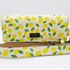 Kate Spade NWT  Lemon Print Crossbody Bag Belt Bag- White, Yellow, Green